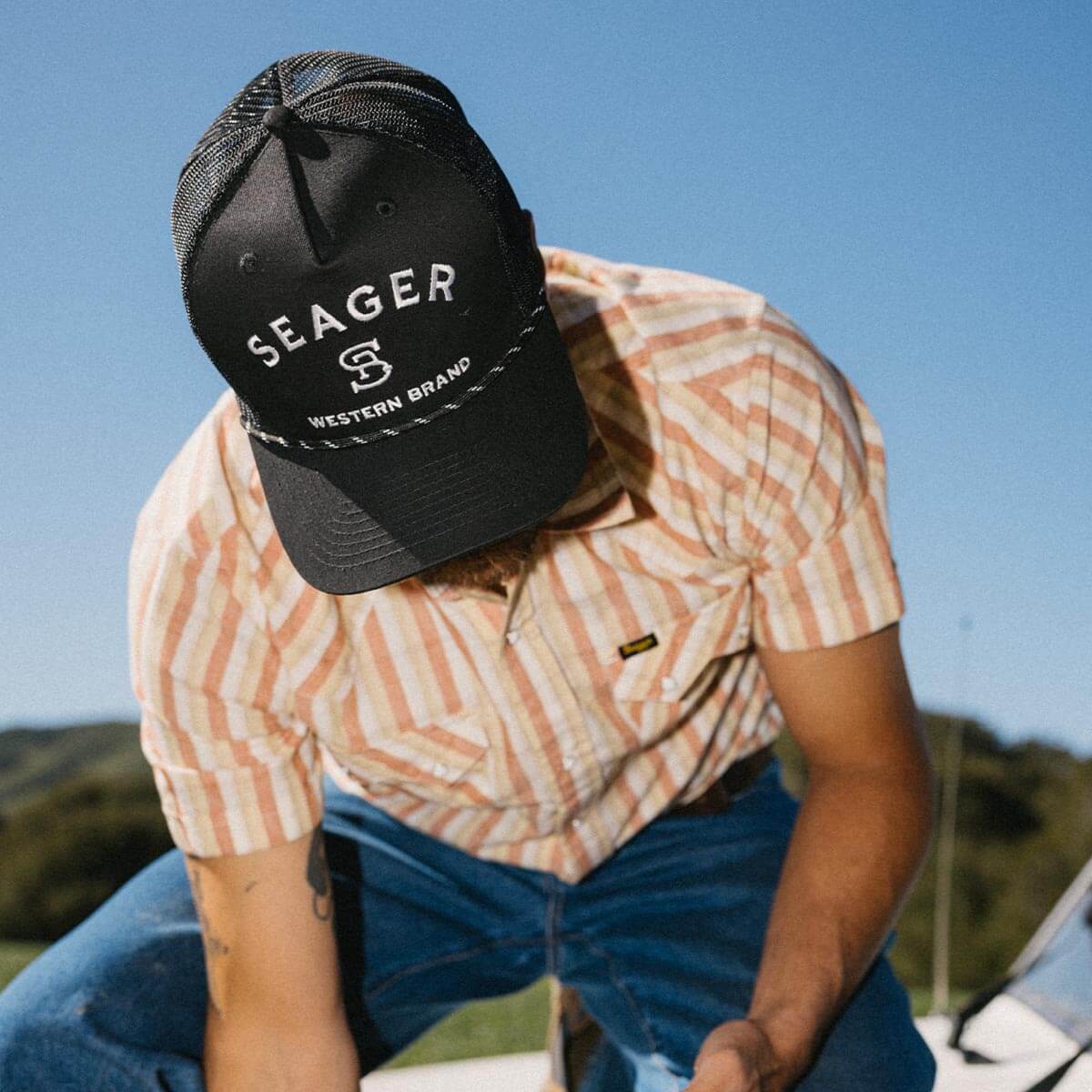 Branded Trucker Snapback Black - Image 3