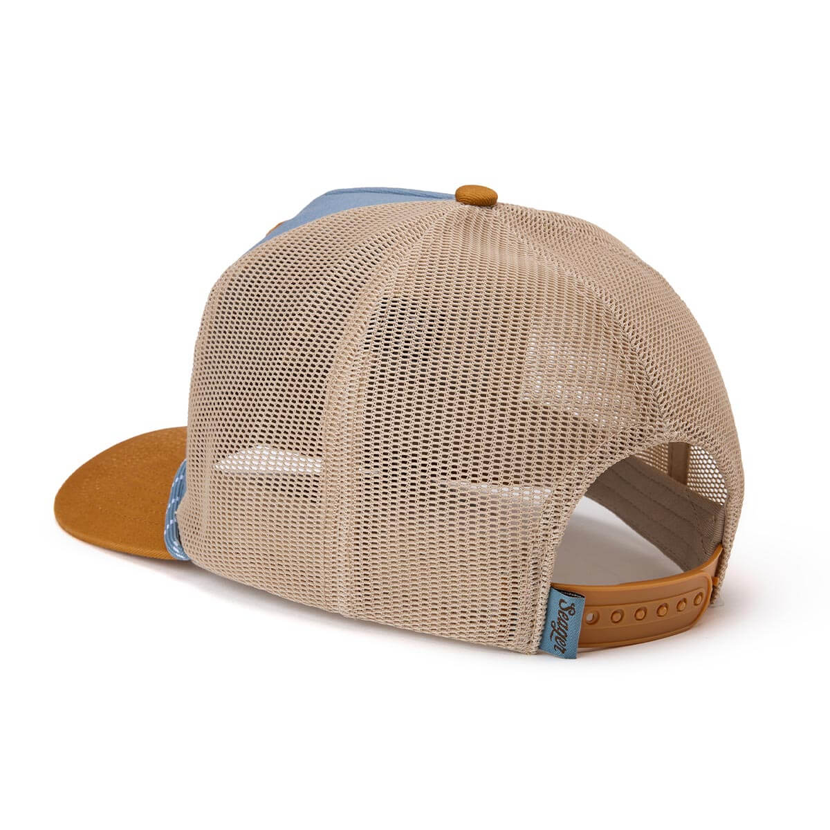 Branded Trucker Snapback Blue/Tan - Image 4