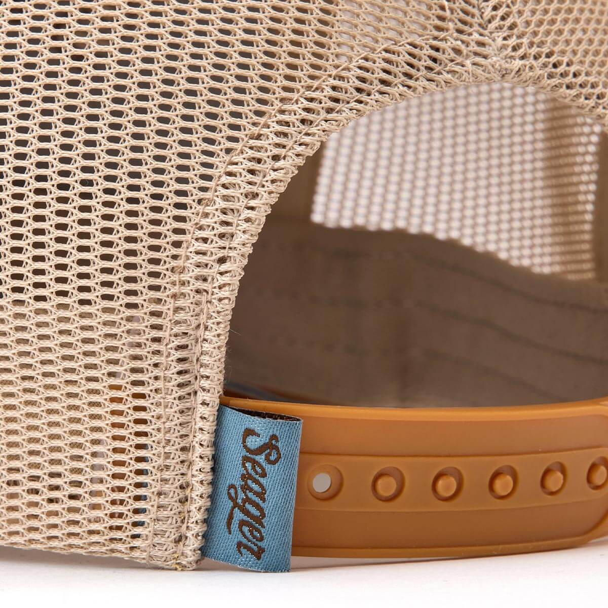 Branded Trucker Snapback Blue/Tan - Image 5