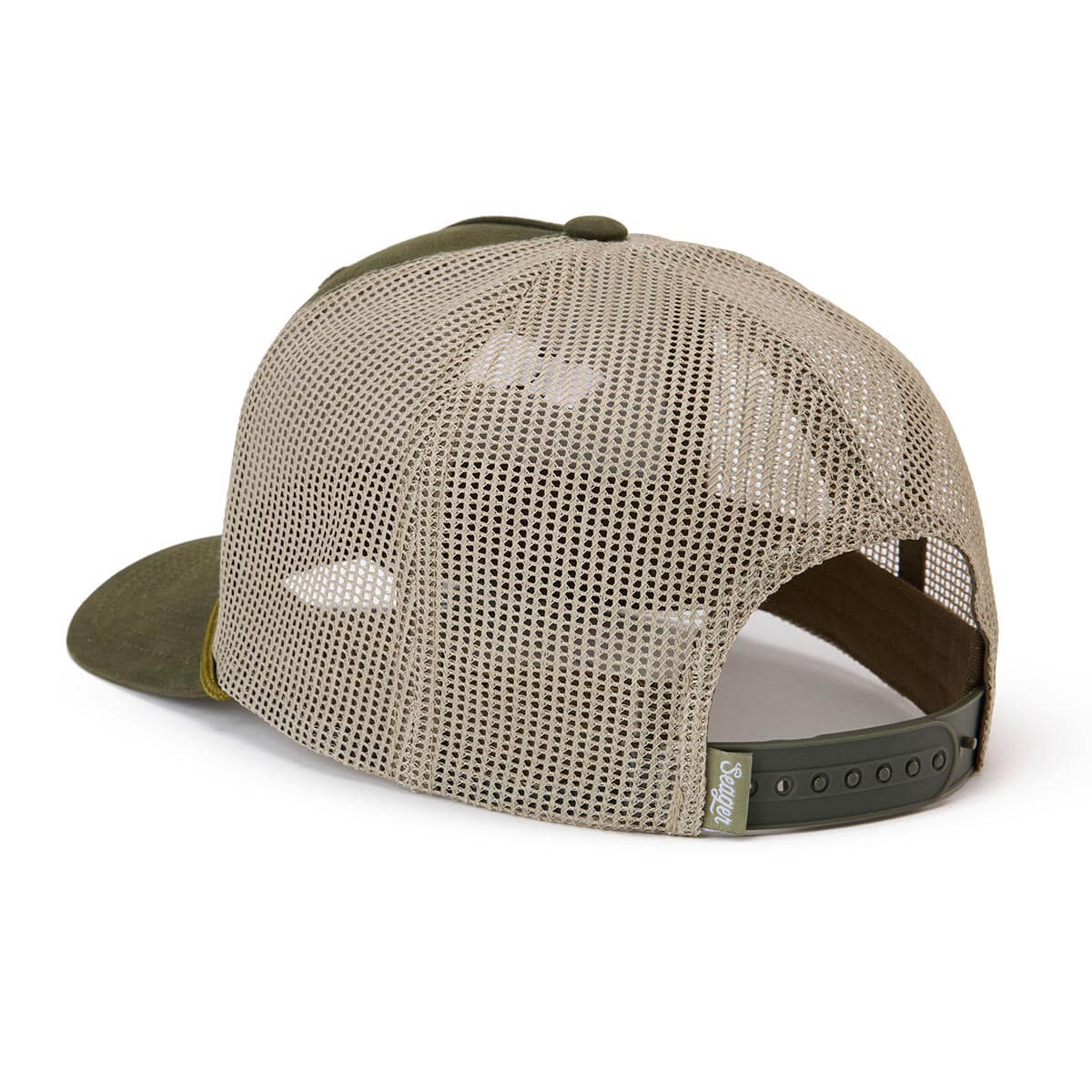 Branded Waxed Canvas Trucker Snapback Green - Image 3
