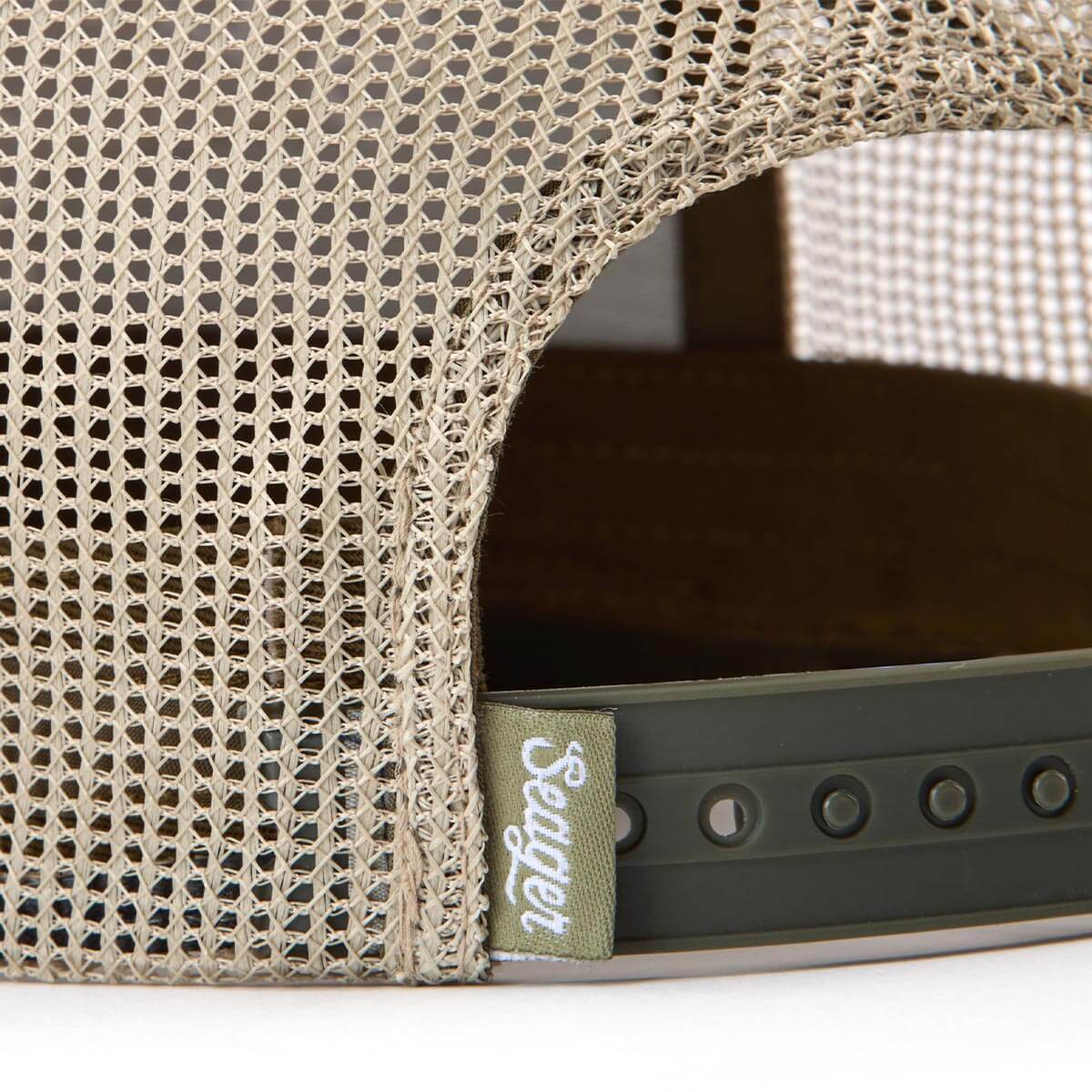 Branded Waxed Canvas Trucker Snapback Green - Image 4