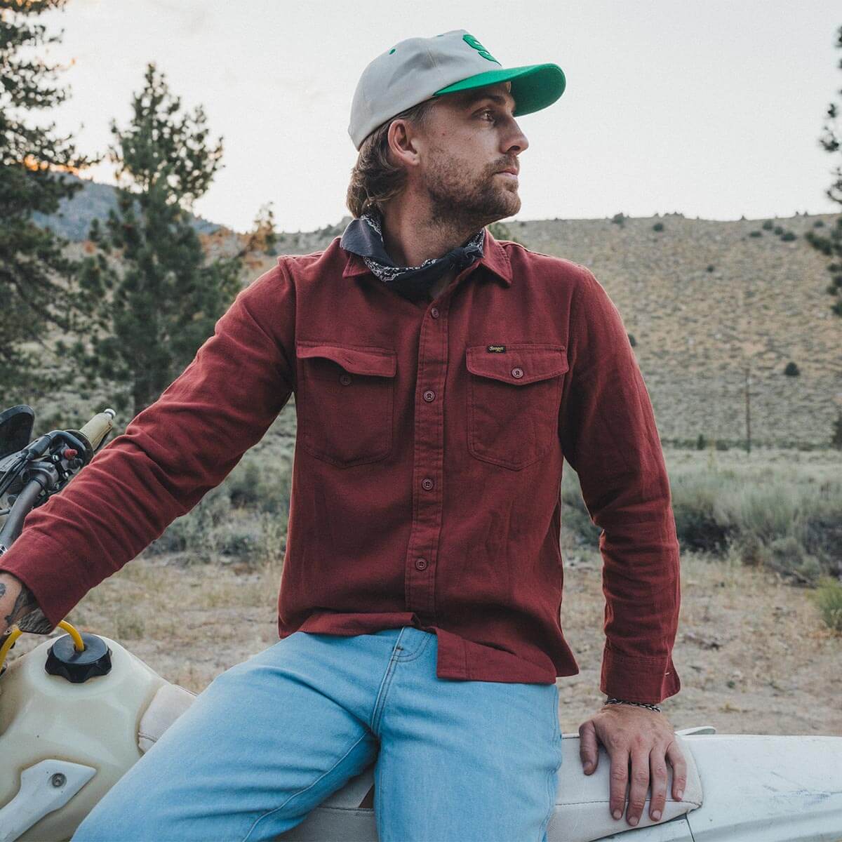 Calico Flannel Red Rock Solid - Image 2