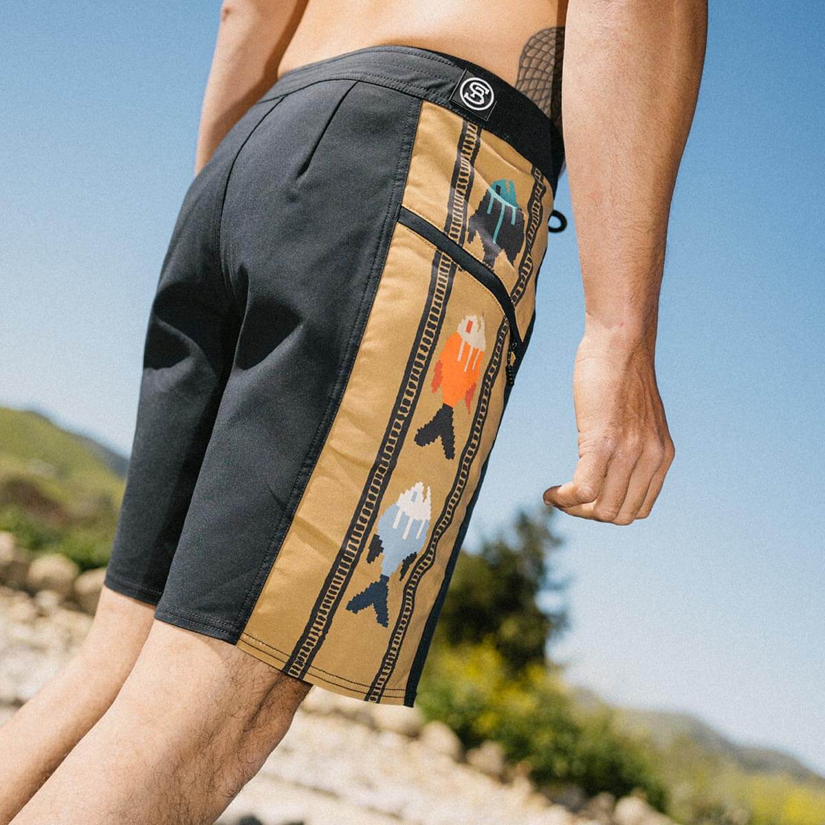 Capo Panel Boardshort Upstream Black - Image 2