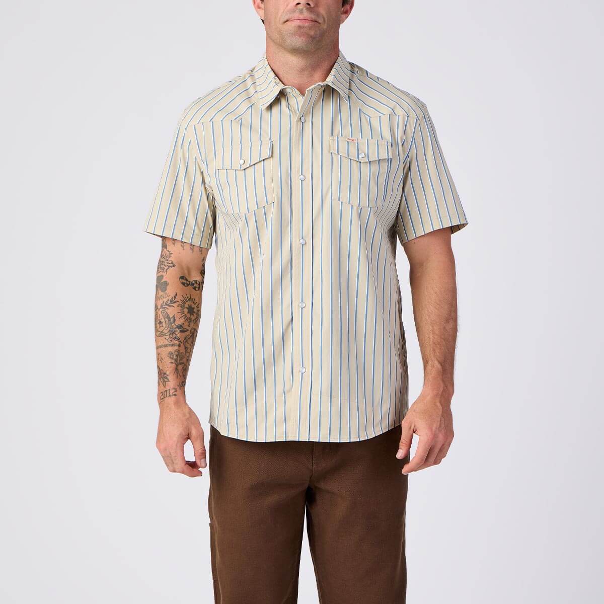 El Ranchero S/S UV Shirt Tidal Foam Stripe - Image 2