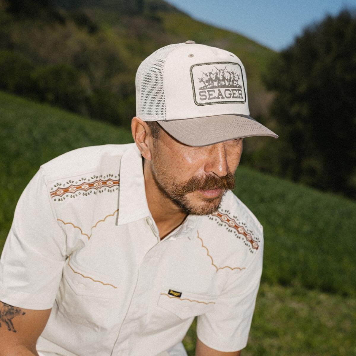 Herd Trucker Snapback Cream/Woodland - Image 3