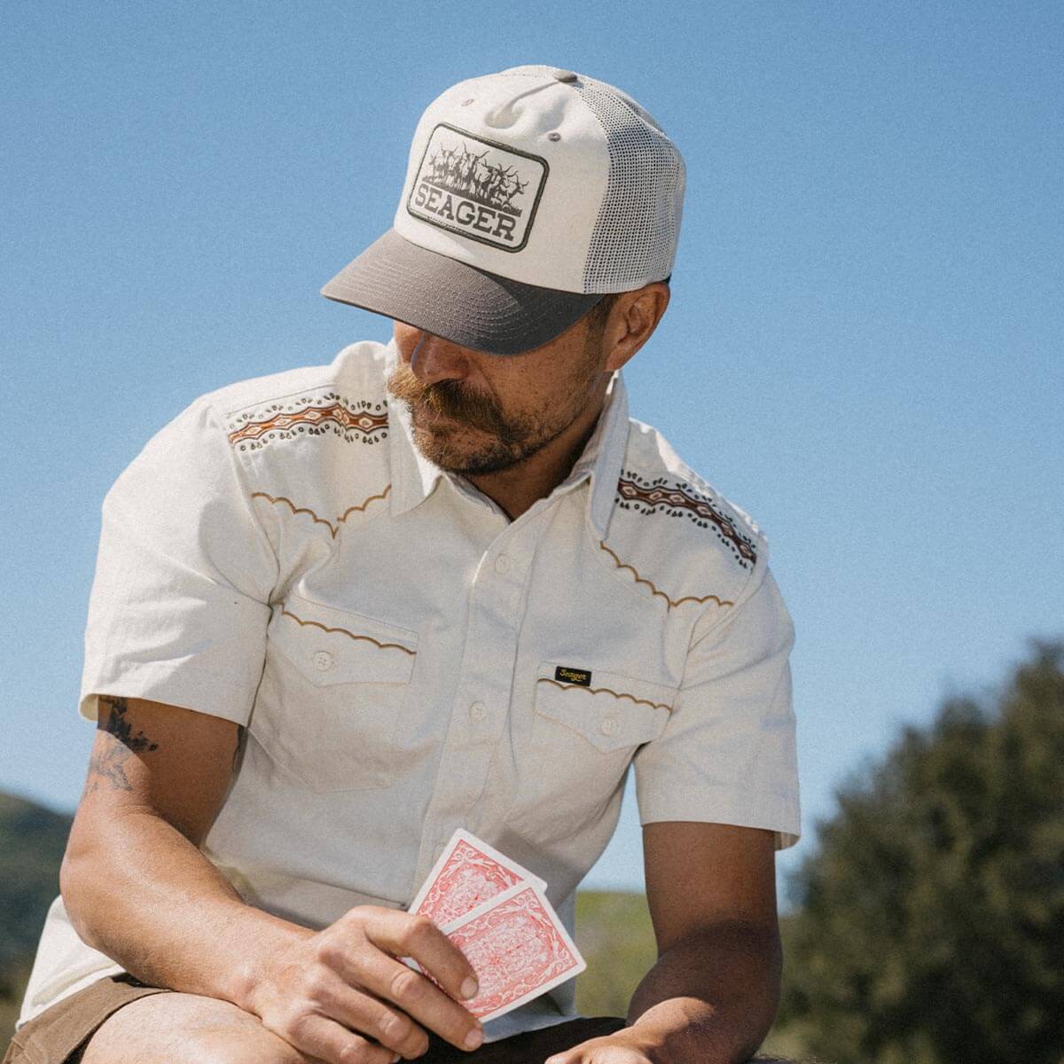 Herd Trucker Snapback Cream/Woodland - Image 7