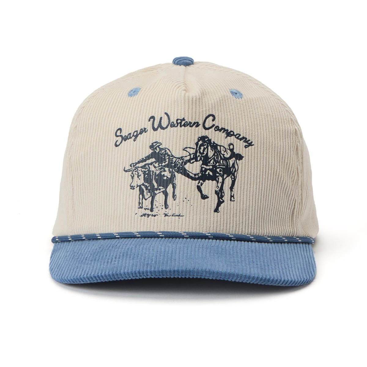 Los Rios Corduroy Snapback Cream/Blue - Image 3