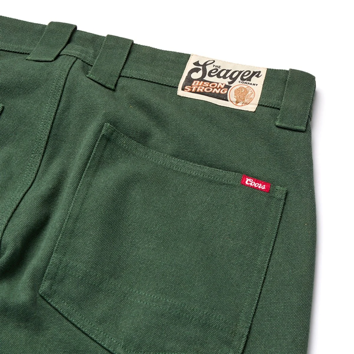 Seager x Coors Banquet Bison Double Knee Pant Pine Green - Image 5