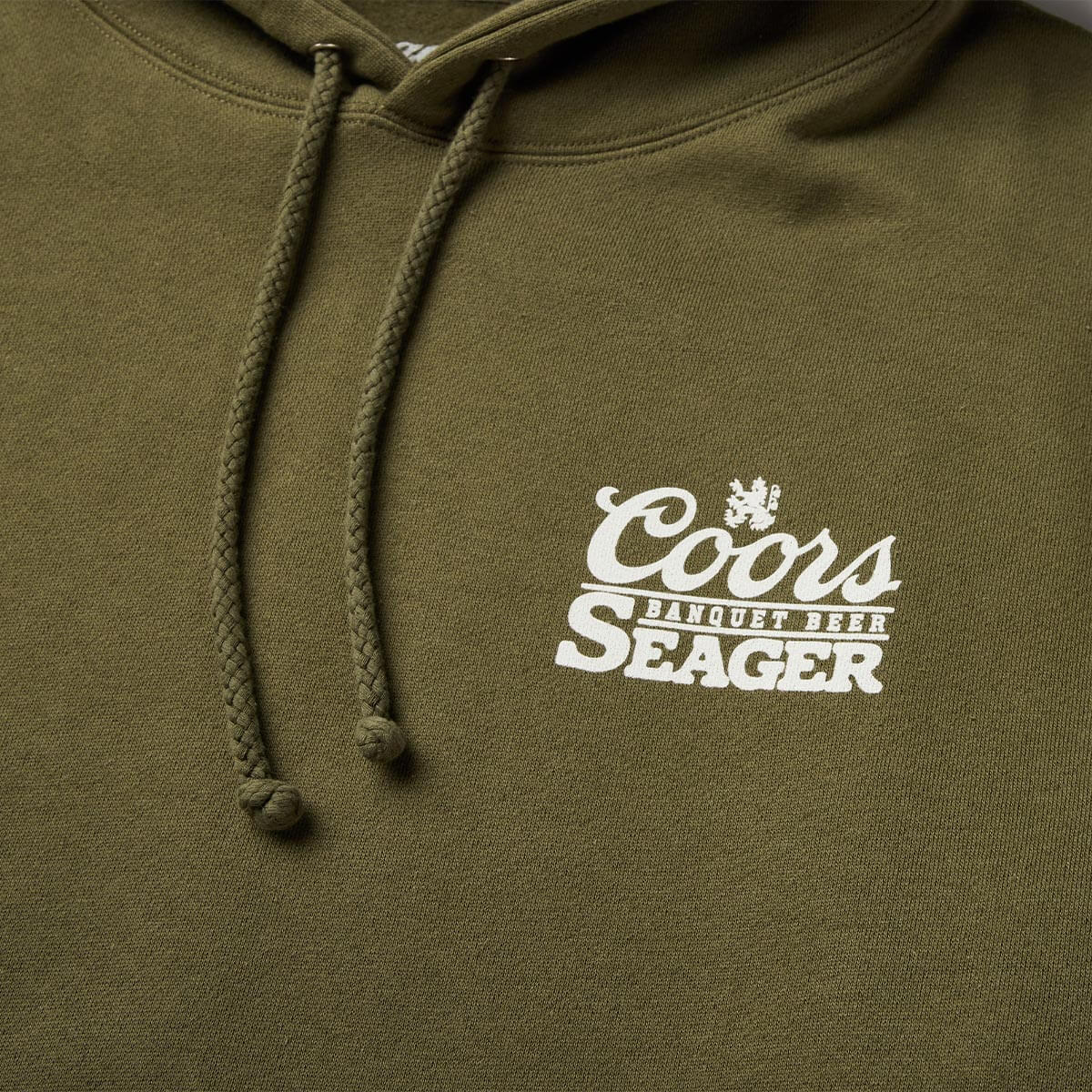 Seager x Coors Banquet Bumper Hoodie Olive - Image 3