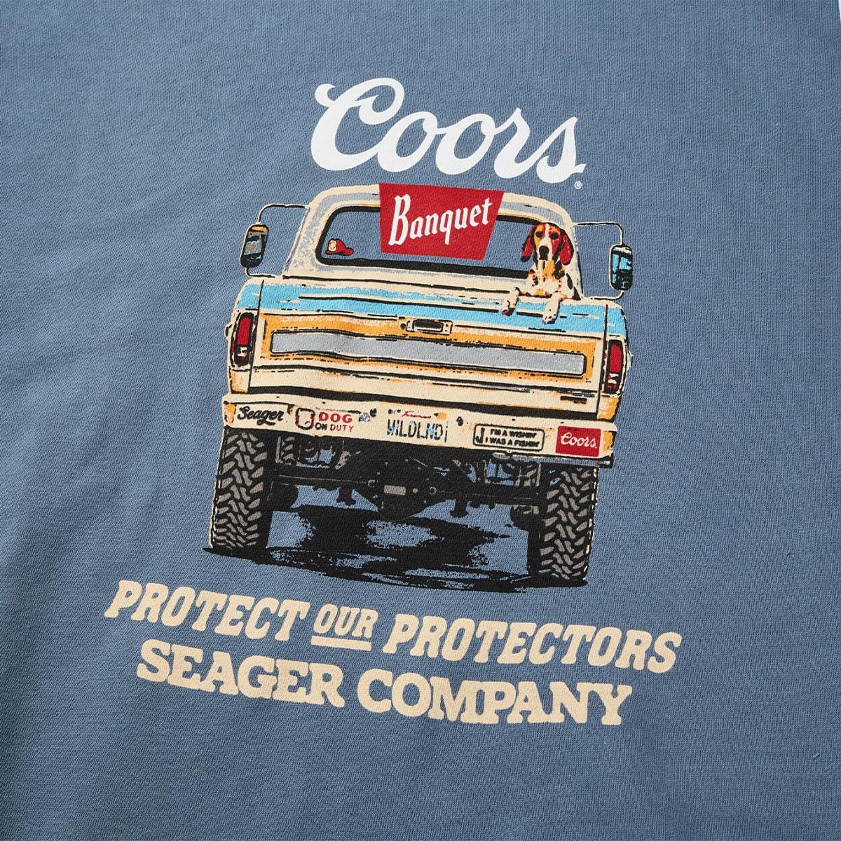 Seager x Coors Banquet Bumper Hoodie Steel Blue - Image 4