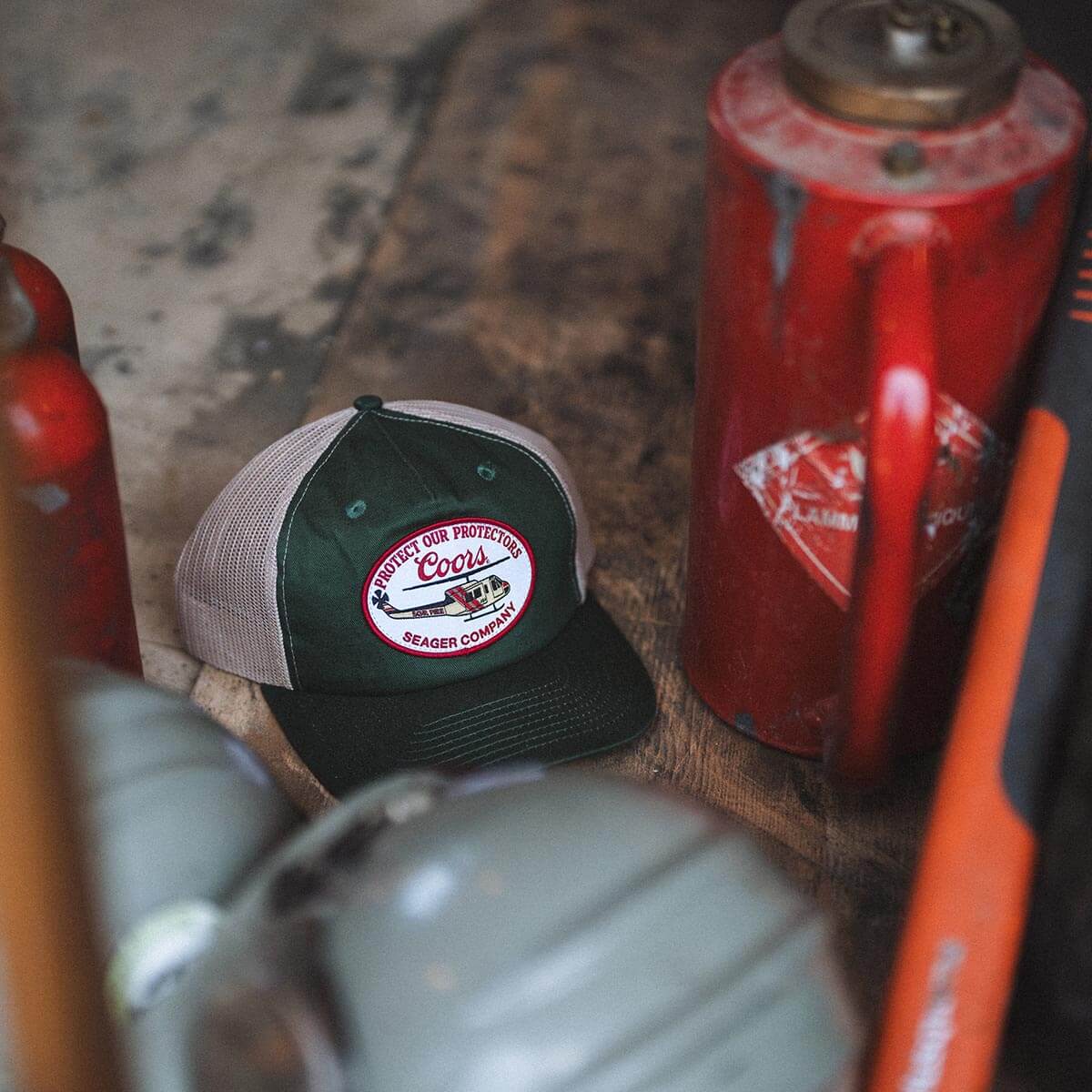 Seager x Coors Banquet Helo Trucker Snapback Green - Image 3