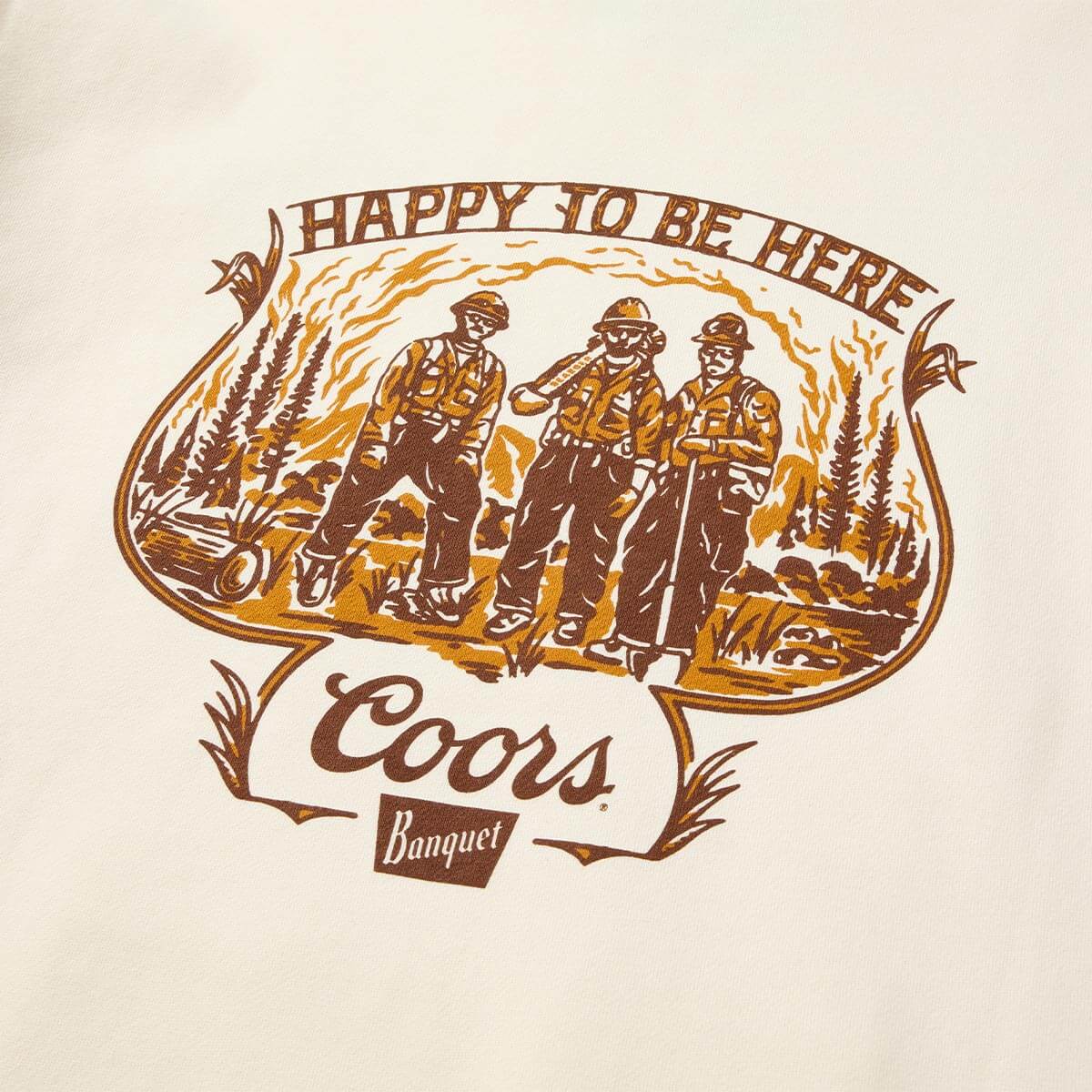 Seager x Coors Banquet Hotshots Hoodie Bone - Image 3