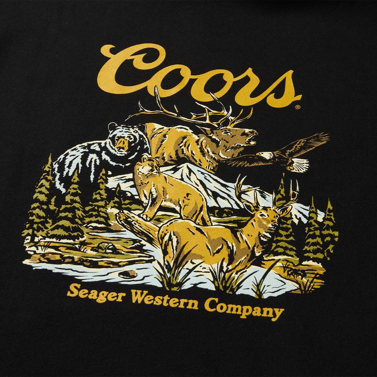 Seager x Coors Banquet Preserve Hoodie Black - Image 4