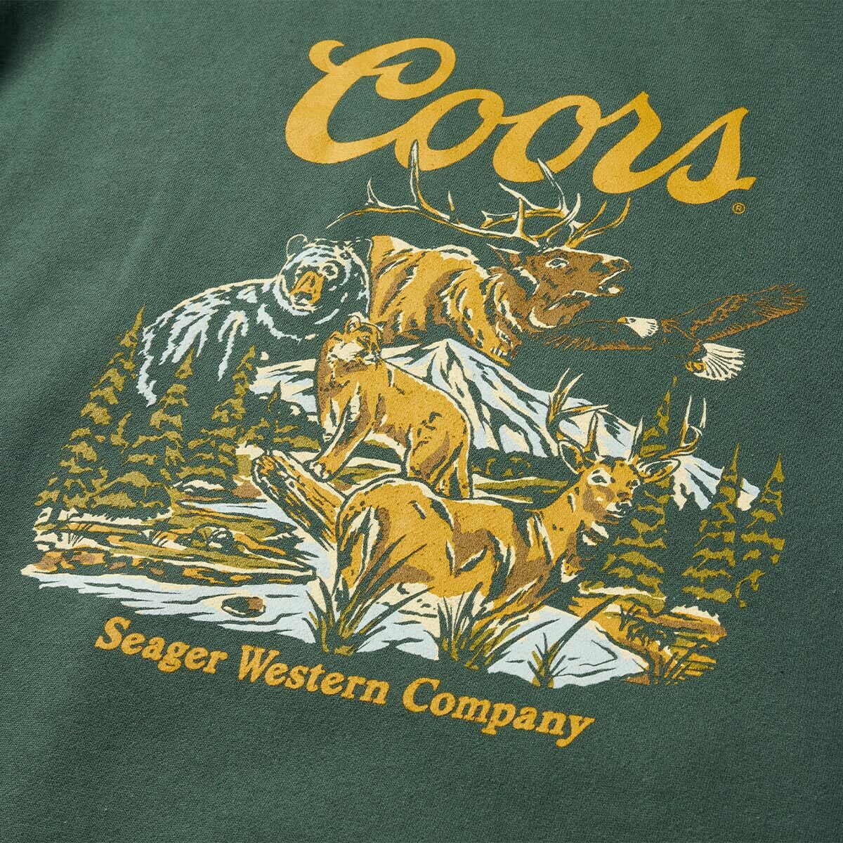 Seager x Coors Banquet Preserve Hoodie Green - Image 4