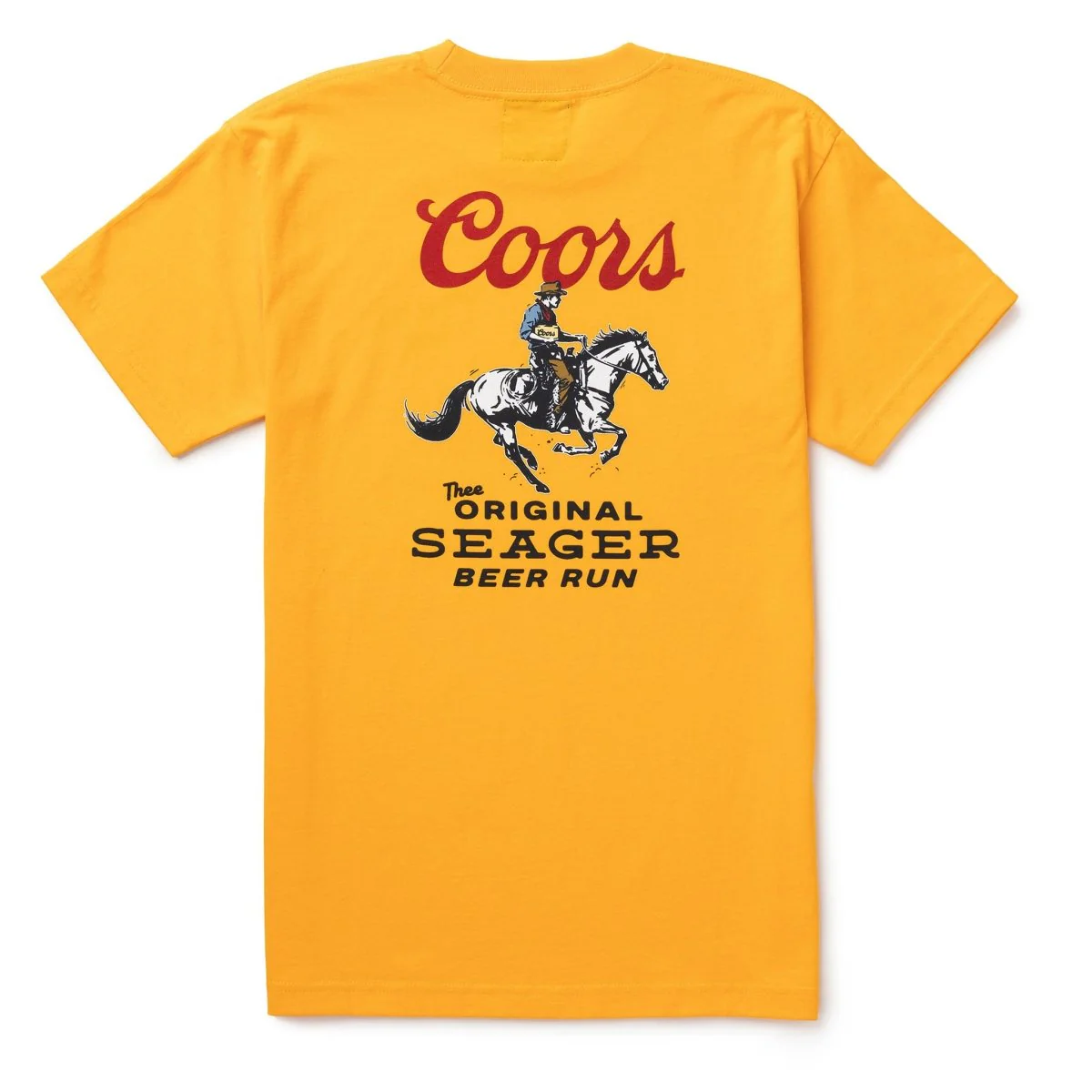 SEAGER X COORS BANQUET BEER RUN TEE YELLOW