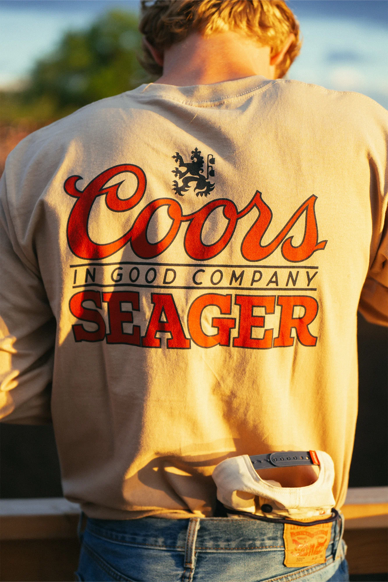 SEAGER X COORS BANQUET BRAND L/S TEE SAND - Image 5