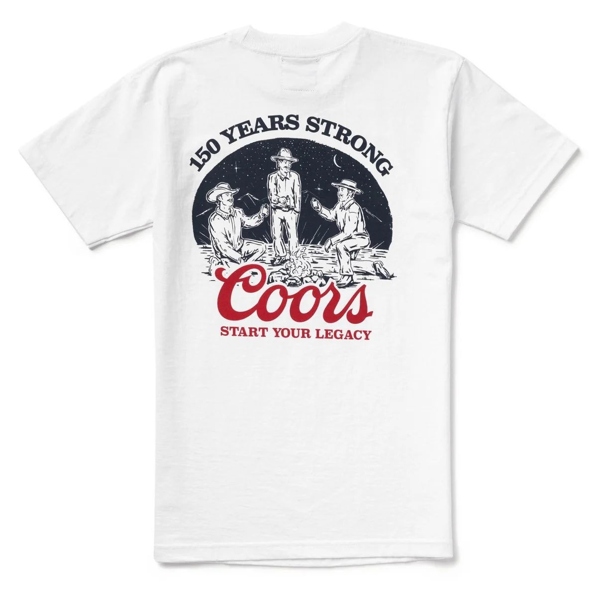 SEAGER X COORS BANQUET CAMP OUT TEE WHITE