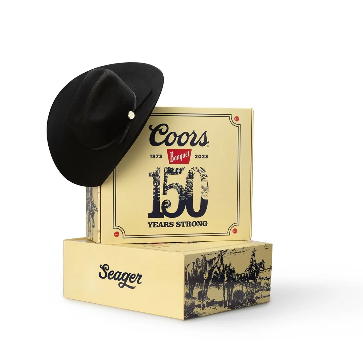 Seager x Coors Banquet Longhorn 4X Hat Black