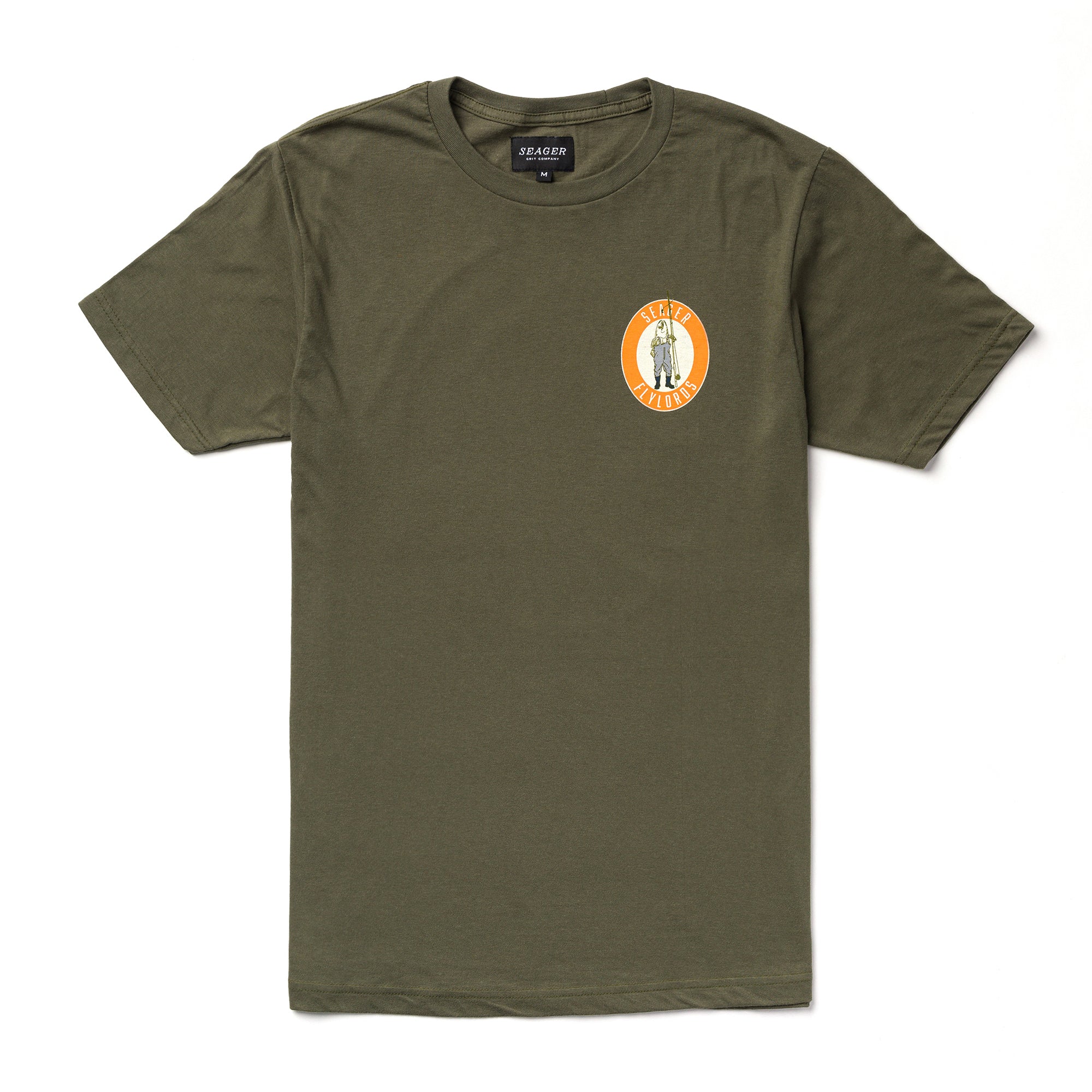 Seager x Flylords Wader Tee Military Green - Image 2