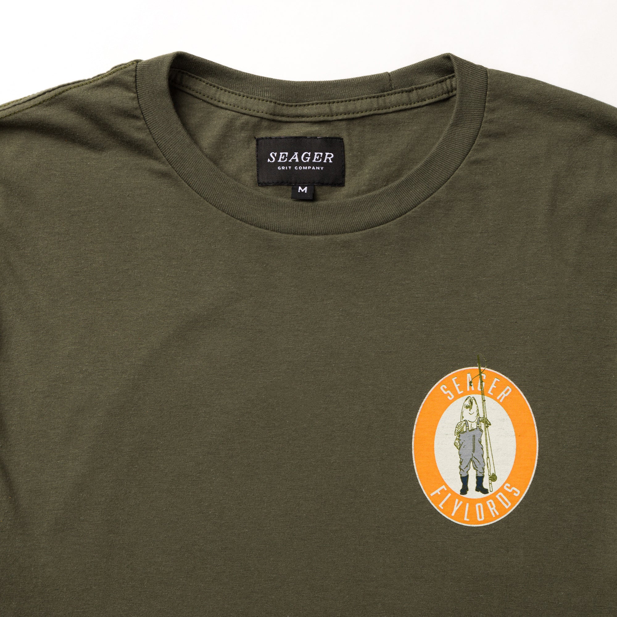 Seager x Flylords Wader Tee Military Green - Image 3