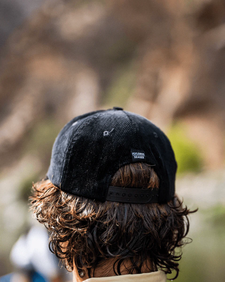 Seager x Flylords Dry Fly Corduroy Snapback Black - Image 7