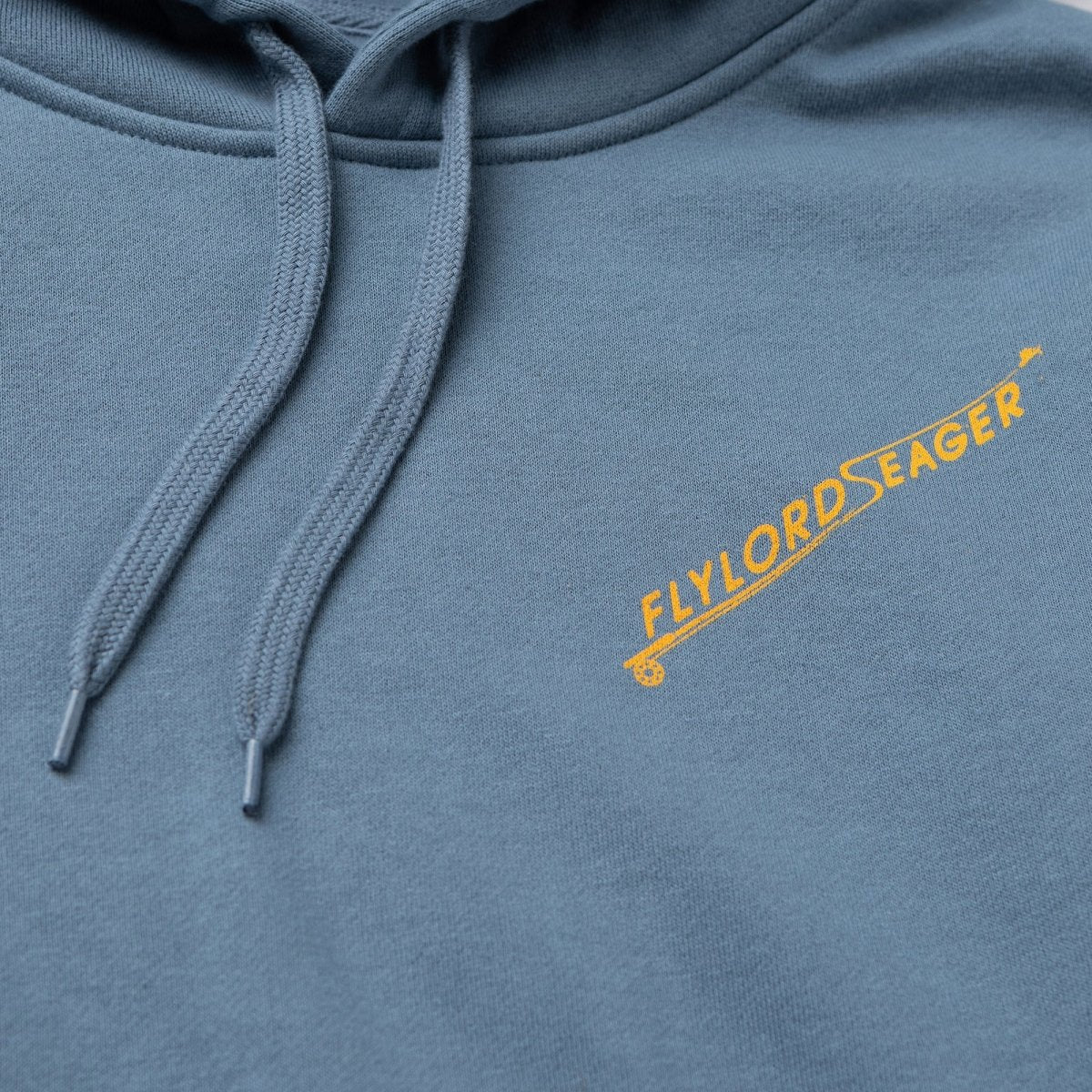 Seager x Flylords Dry Fly Hoodie Steel Blue - Image 4