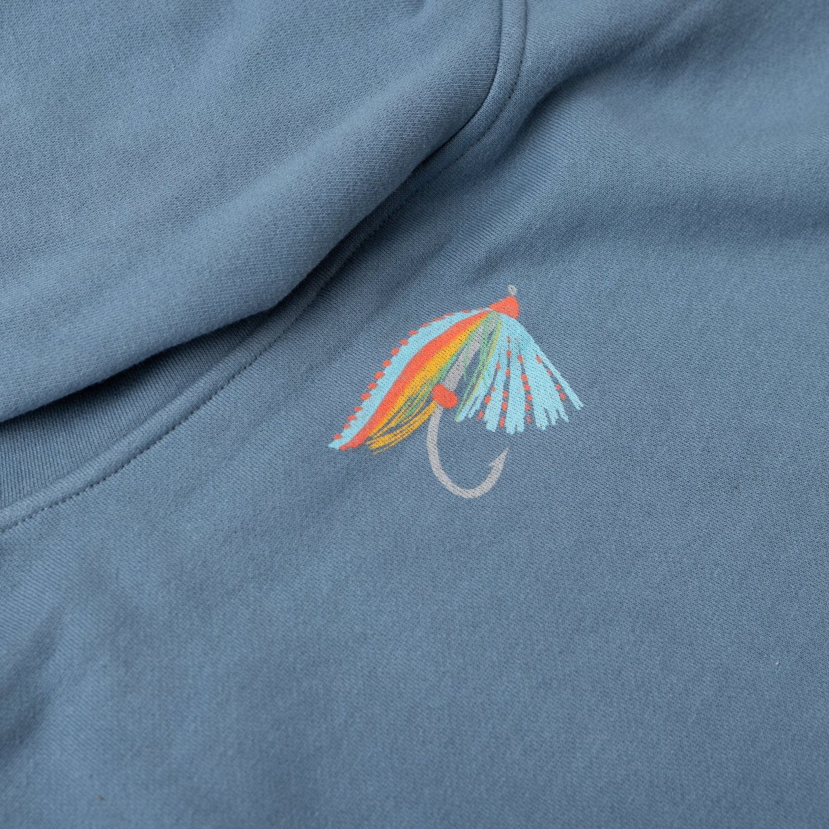 Seager x Flylords Dry Fly Hoodie Steel Blue - Image 5