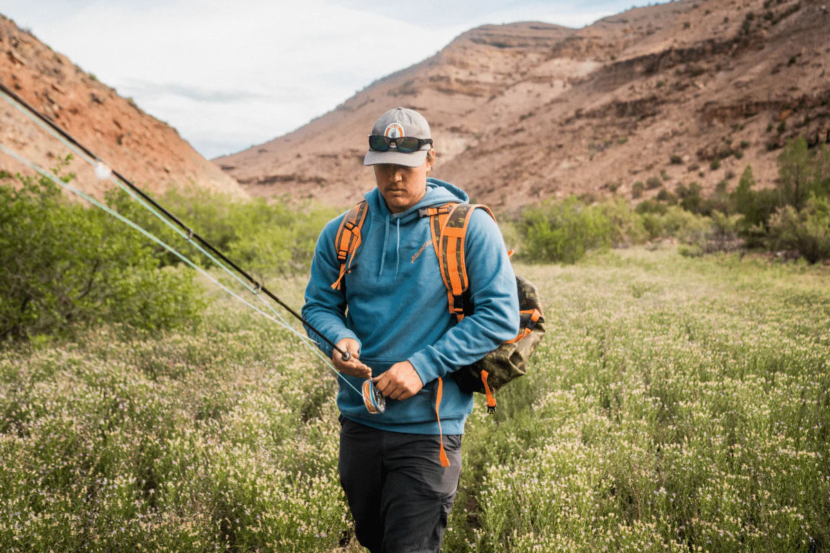 Seager x Flylords Dry Fly Hoodie Steel Blue - Image 6