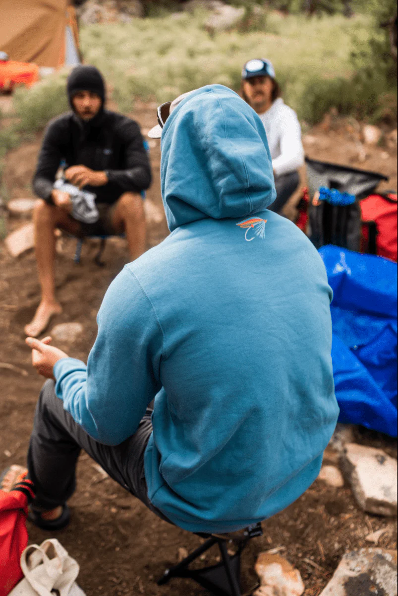 Seager x Flylords Dry Fly Hoodie Steel Blue - Image 8