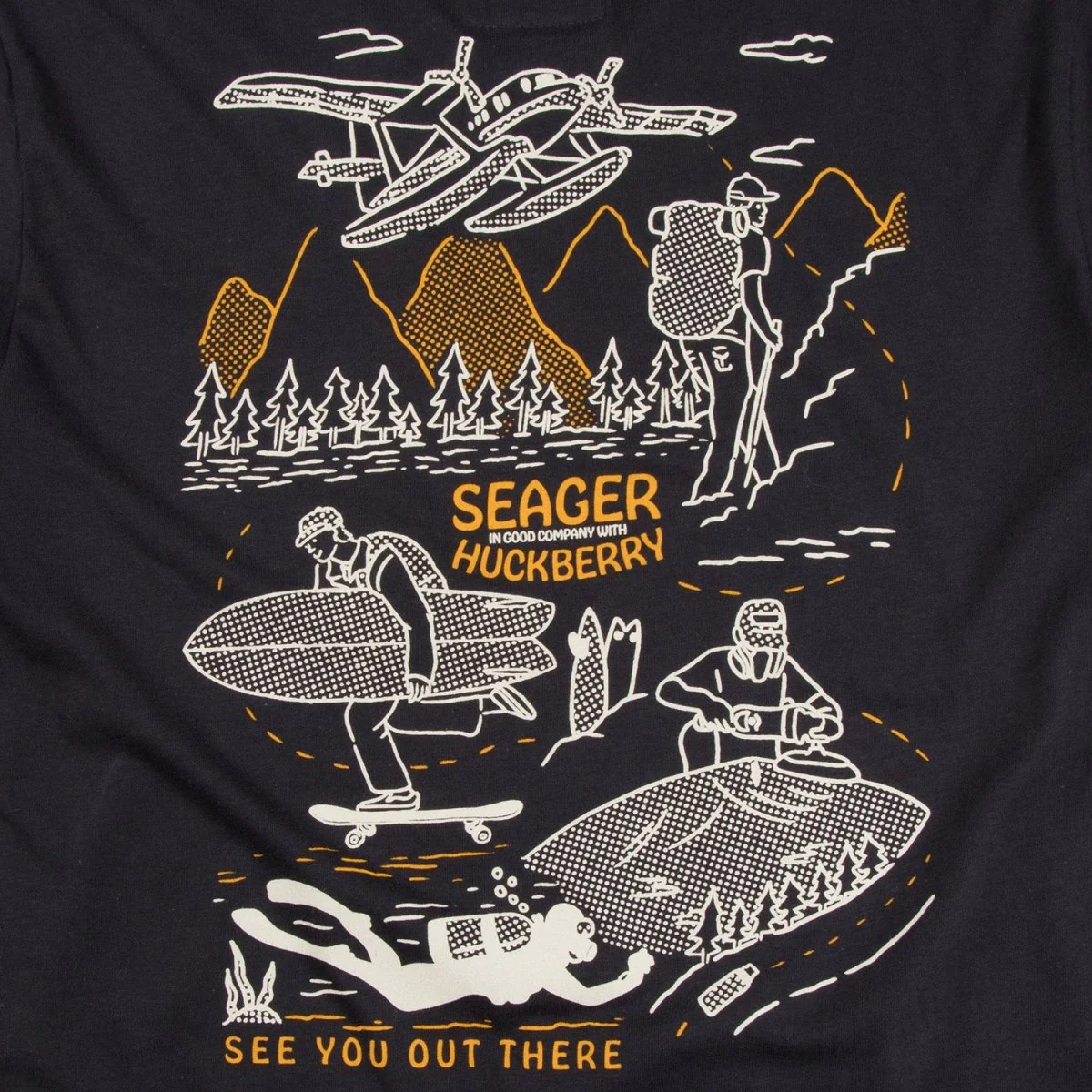 Seager x Huckberry Map Tee Charcoal - Image 3
