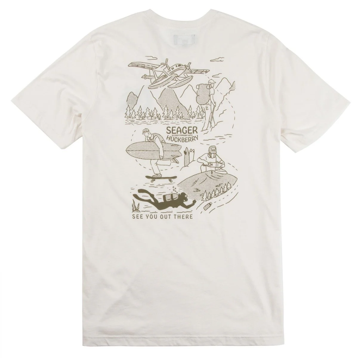 Seager x Huckberry Map Tee Vintage White