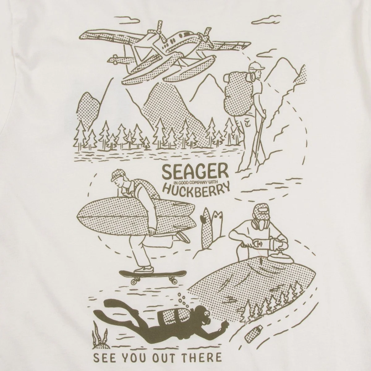 Seager x Huckberry Map Tee Vintage White - Image 3
