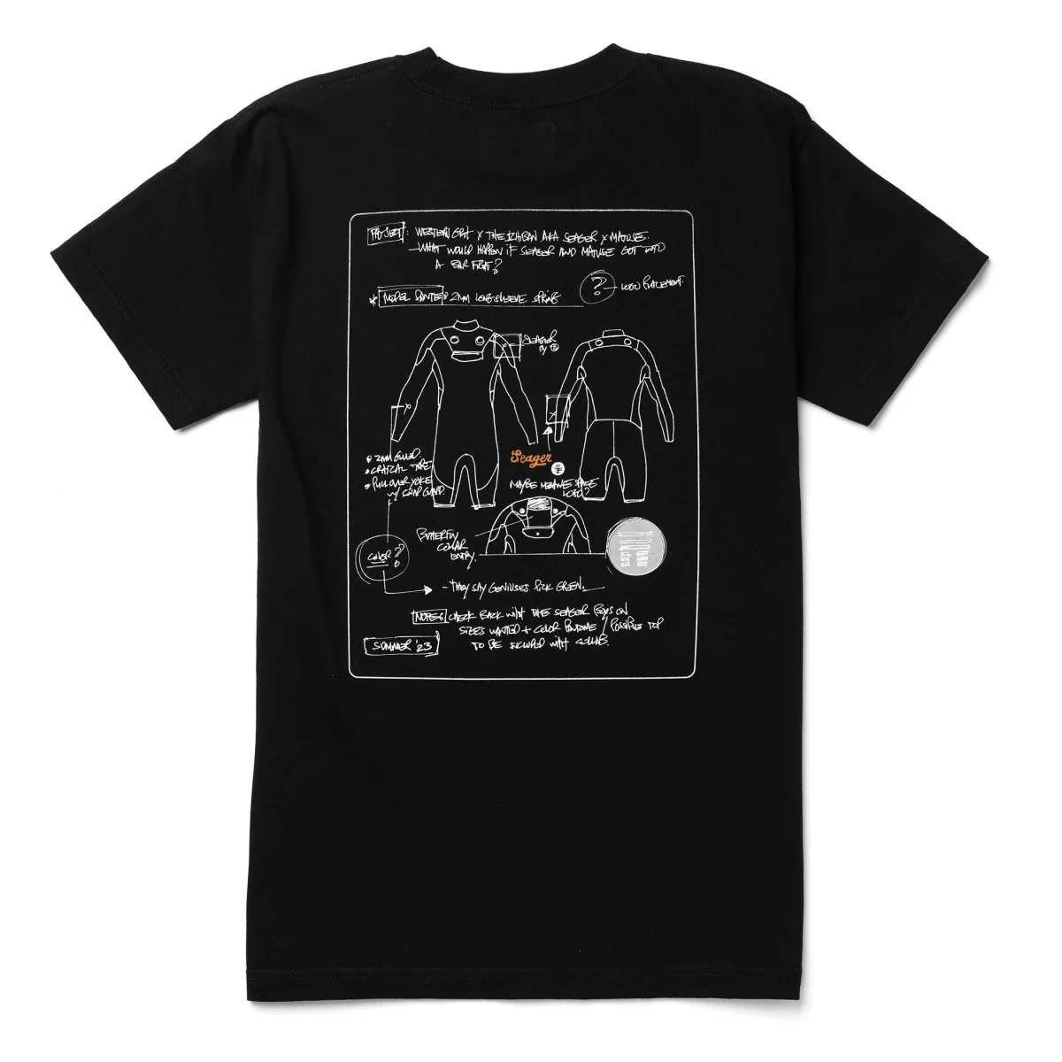 Seager x Matuse Sketchbook Tee Black
