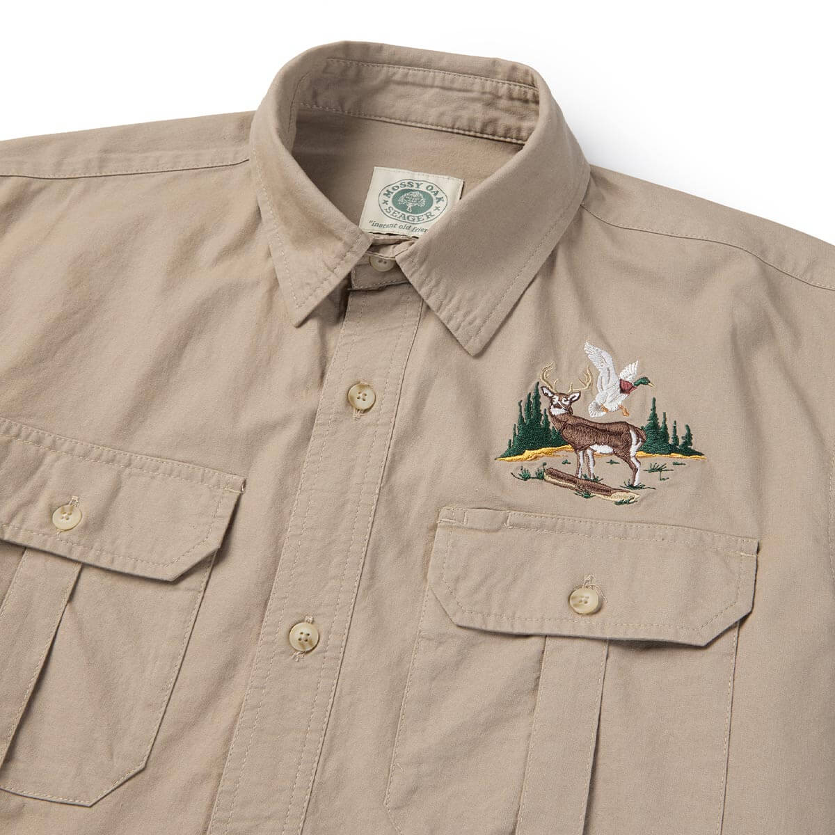 Seager x Mossy Oak Chief L/S Overshirt Cement - Image 5
