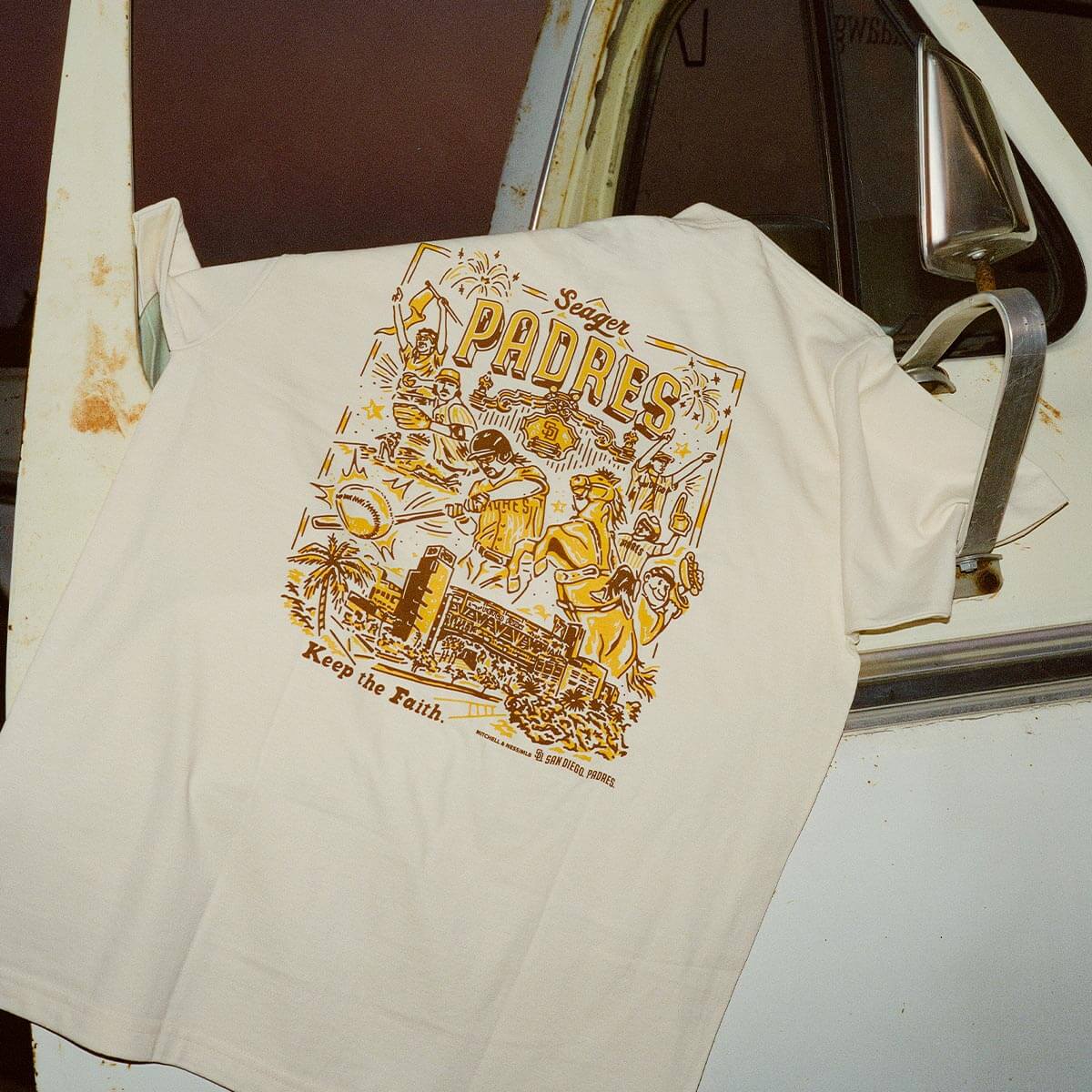 Seager x Padres Keep the Faith Tee Cream - Image 7
