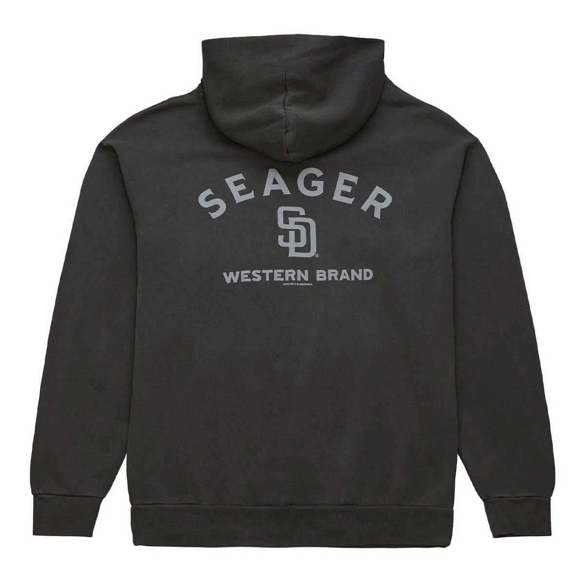 Seager x Padres Logo Hoodie Charcoal - Image 2