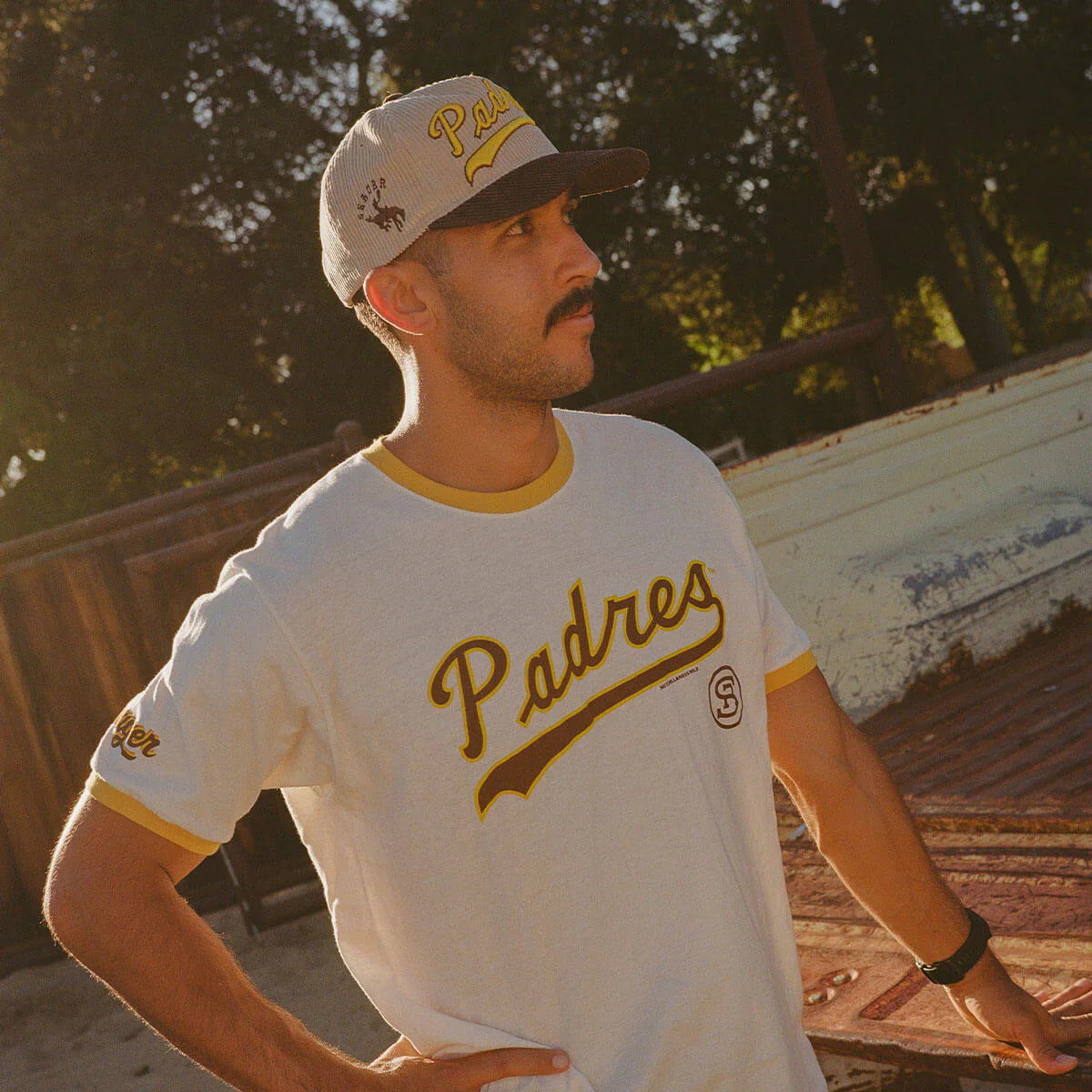 Seager x Padres Origins Corduroy Snapback Cream/Brown - Image 6