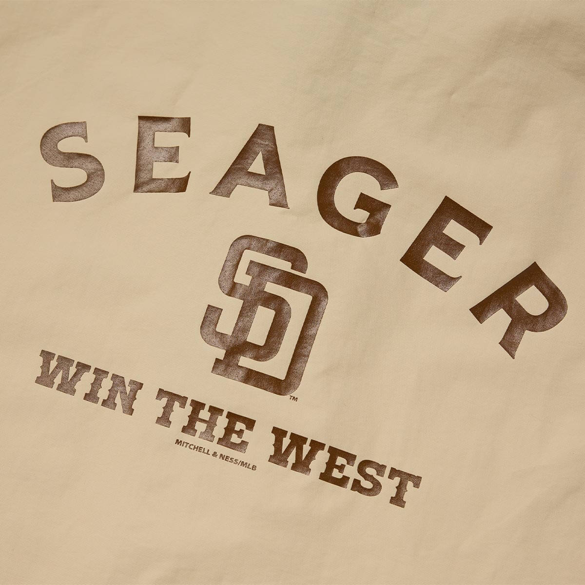 Seager x Padres Win the West Coaches Hoodie Khaki - Image 5