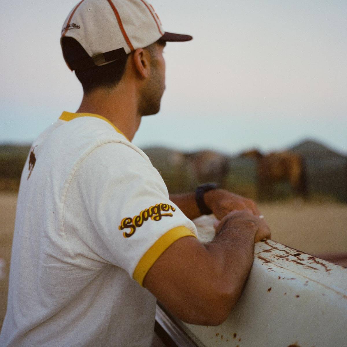 Seager x Padres Win the West Ringer Tee Vintage White - Image 9