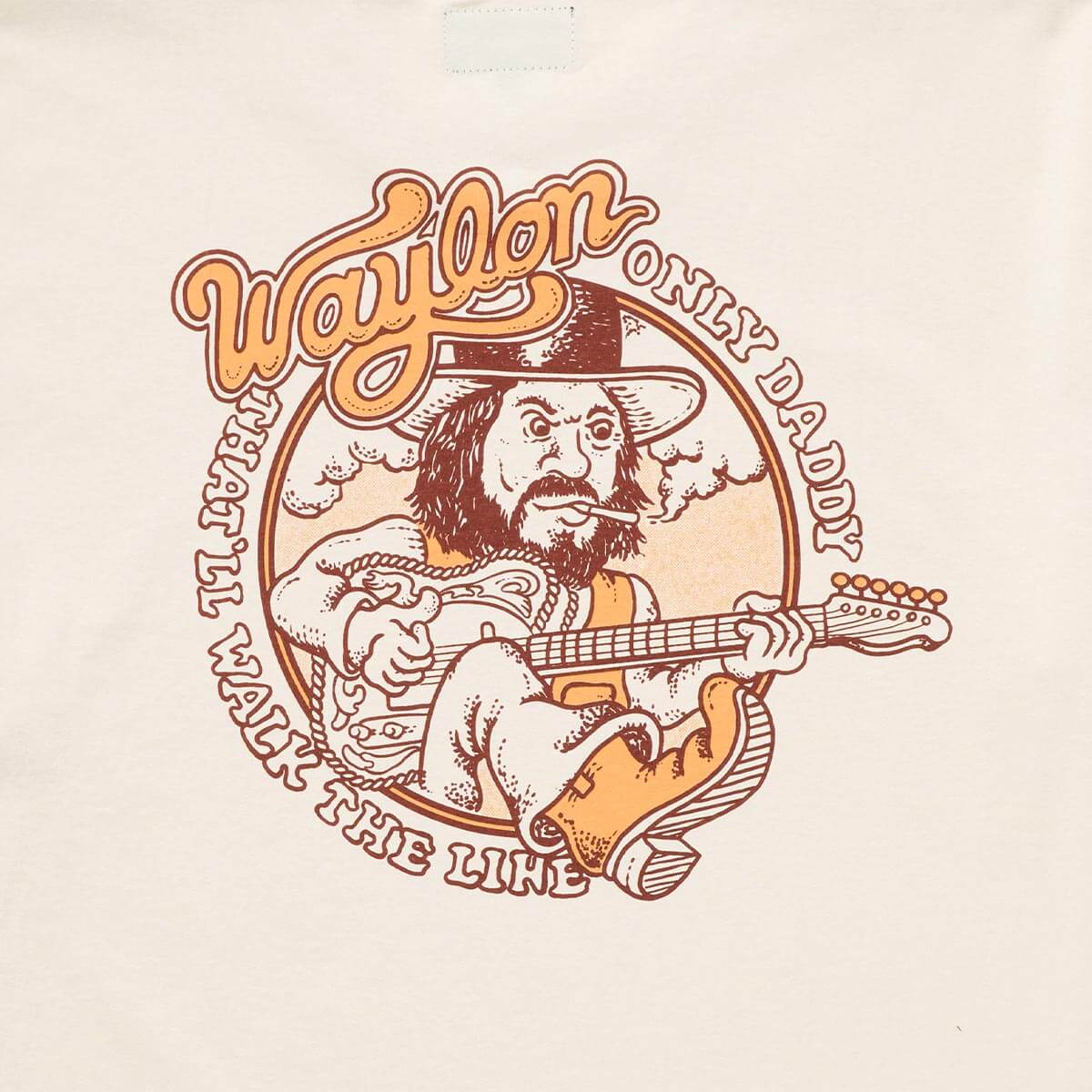 Seager x Waylon Jennings Only Daddy That'll Walk the Line Tee White - Image 3