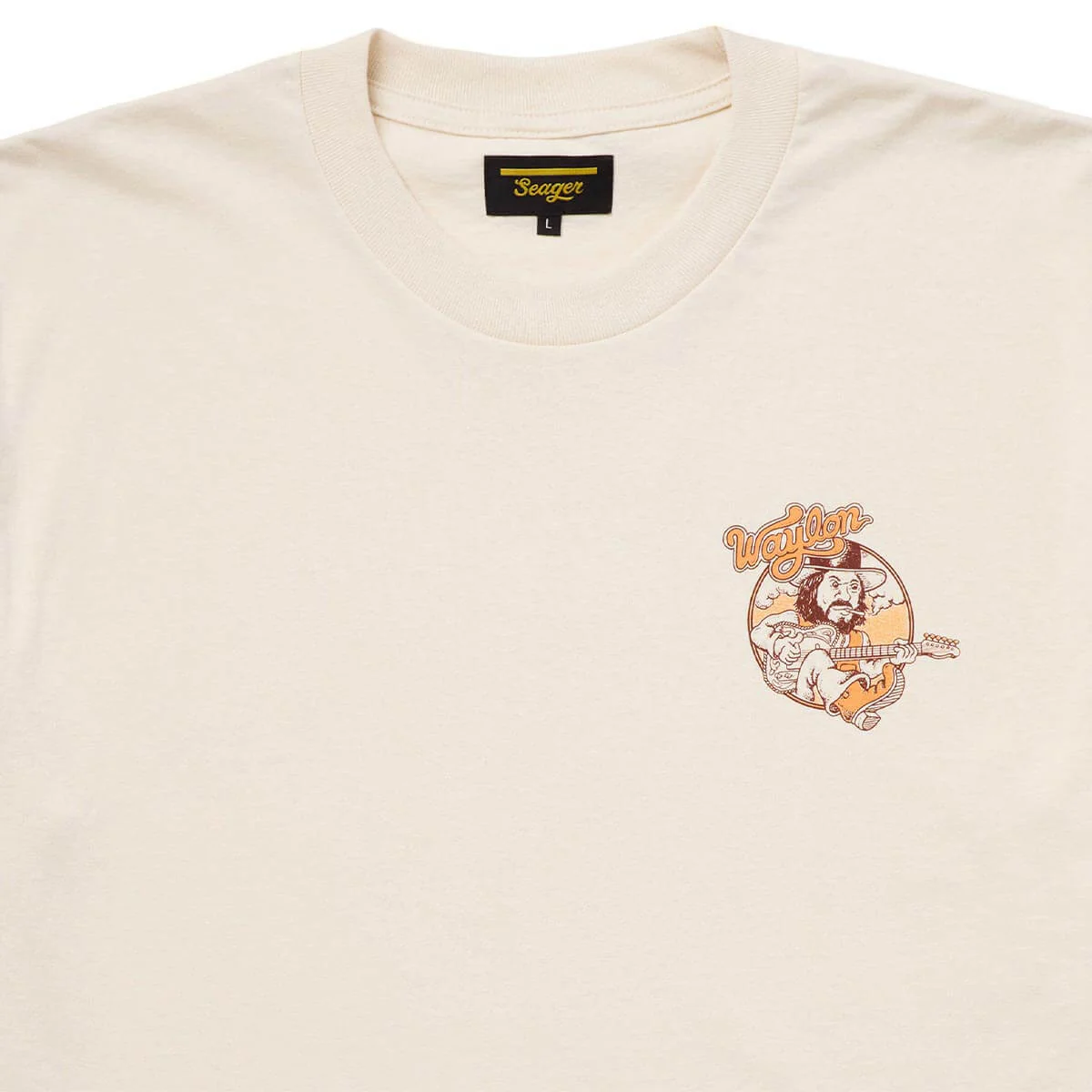 Seager x Waylon Jennings Only Daddy That'll Walk the Line Tee White - Image 4