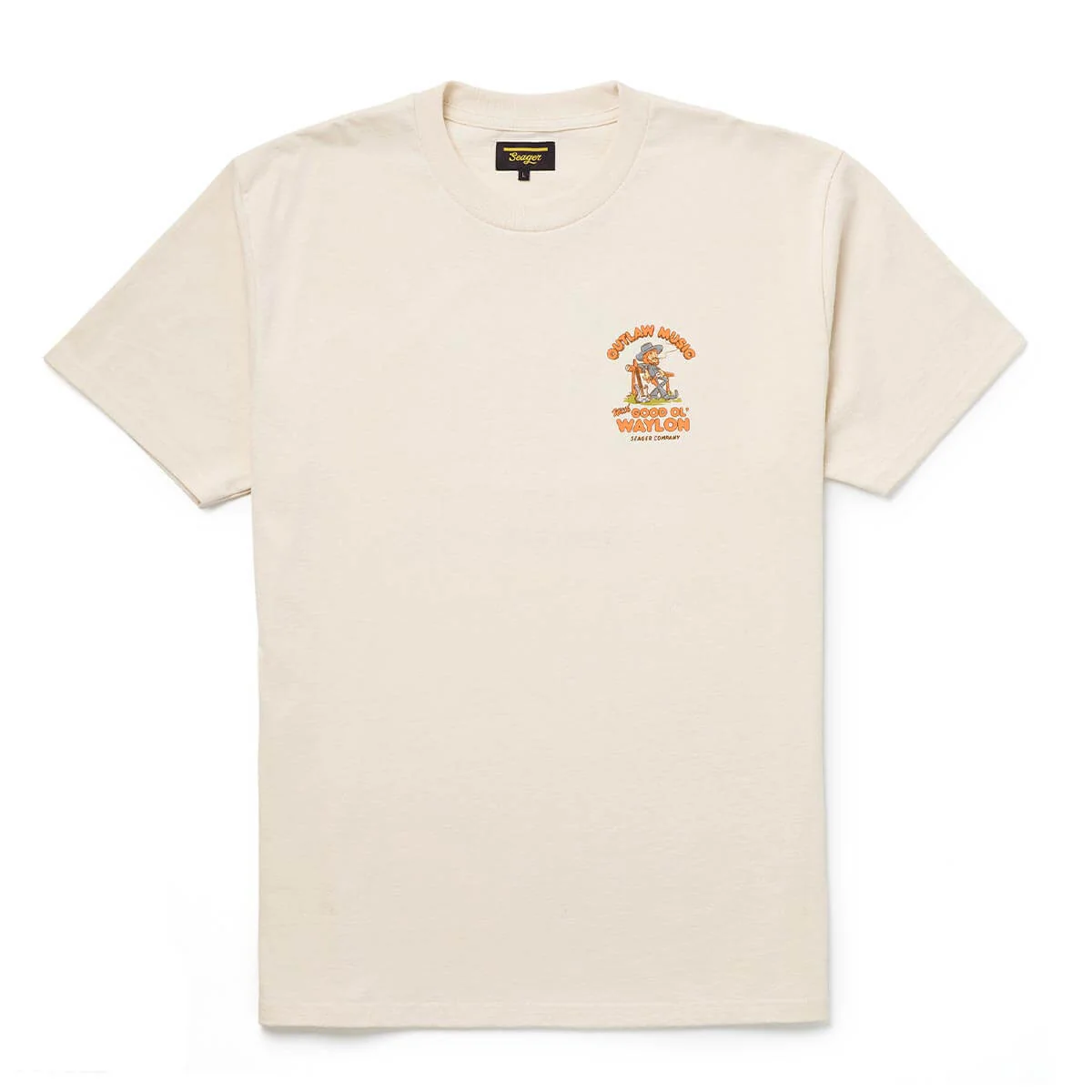 Seager x Waylon Jennings Outlaw Tee Vintage White - Image 2