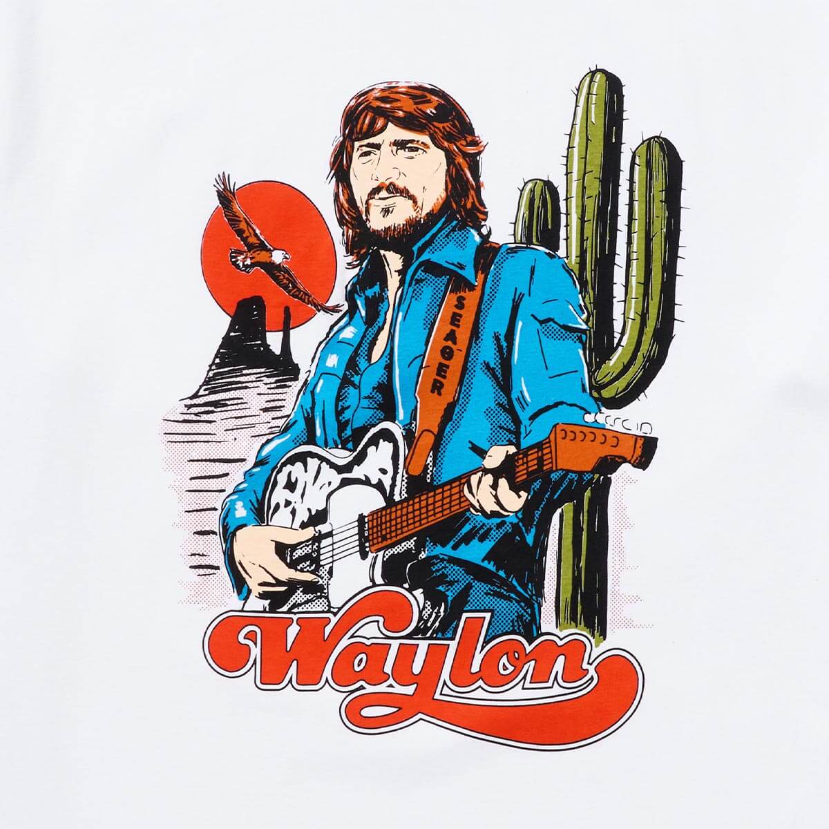 Seager x Waylon Jennings Waylon Tee White - Image 2
