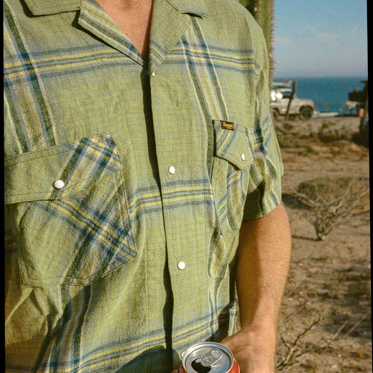 Whippersnapper S/S Shirt Moss Grid Plaid - Image 2