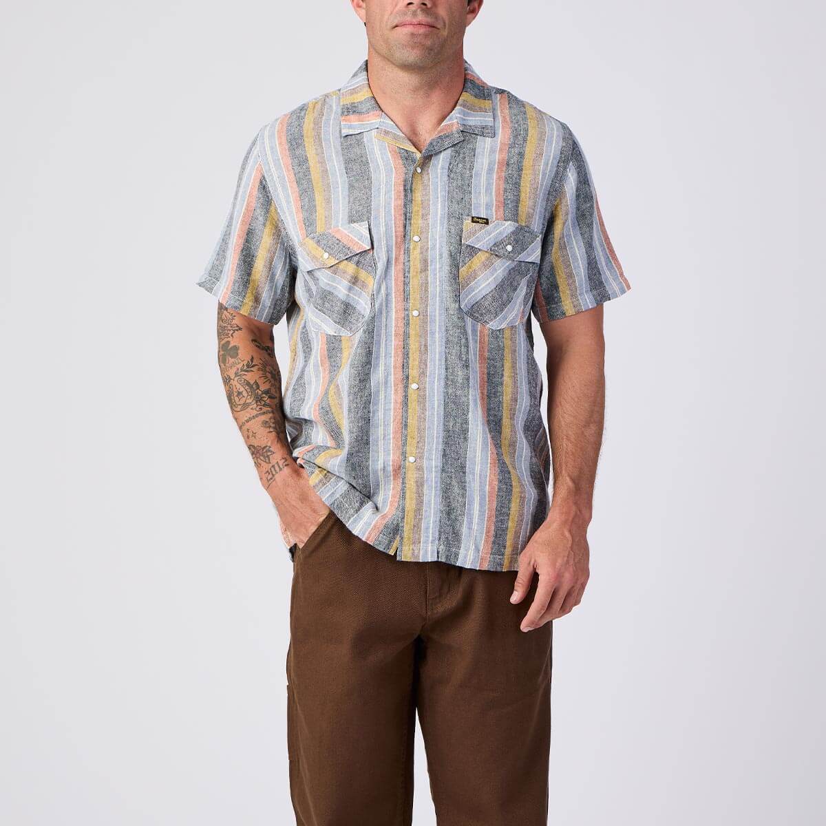 Whippersnapper S/S Shirt Washed Stripe Navy - Image 3